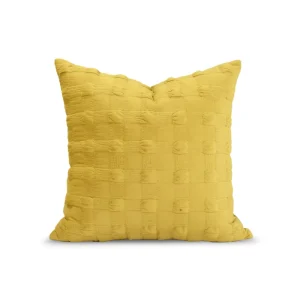 Cream Bubble Velvet Sofa Pillow Case Three-dimensional Grid Solid Color Throw Cushion Cover for Home Hotel Decor