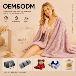 Cream Modern Knitted Flannel Throw Blanket Soft Cozy Lightweight 100% Polyester with Floral Print for All-Season Home Use