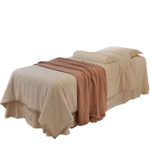 Cream White Beauty Salon Massage Table Skirt Set Bedspreads Bed Skirt Sheet Massage Bed Cover with Customized Logo