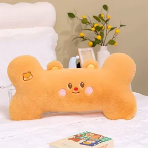 Creative Cartoon Dog Bone Shaped Throw Pillow Super Soft Fluffy Plush Bone Stuffed Cushion Unique Pet Element Decorative Pillow
