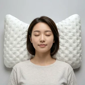 Crescent Bed Pillow Memory Foam Neck Support Cushion for Side and Back Sleepers