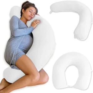 Crescent Moon Electric Heating Sleeping Body Pillows for Pregnancy Adults Side Sleeper Maternity and Nursing Heated Pillow