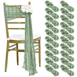 Crinkle Gauze 40cm * 275cm Cheesecloth Chair Sashes for Wedding Party Decor