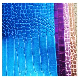 Crocodile Embossed Synthetic Leather Crocodile Grain PU Synthetic Leather for Bag PU Material Leather for Bags