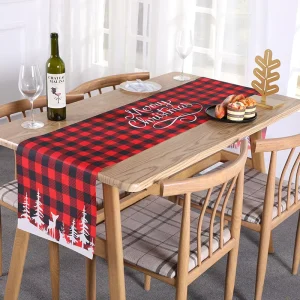 Cross Border Christmas Polyester Table Runner Tablecloth Placemat Dining Table Living Room Decoration Creative Printing