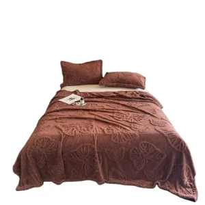 Cross-Border Exclusive 100% Polyester Striped Solid Knitted Blanket 280GSM Thick Jacquard Anti-Pilling All-Season