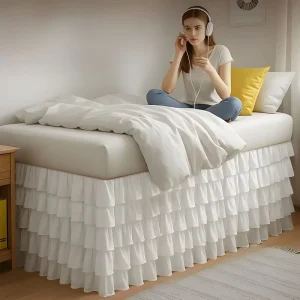 Cross Border Extra Long Split Lace Bed Skirt College Students No Surface Binding Webbing Buckle 100% Polyester 200TC Thread