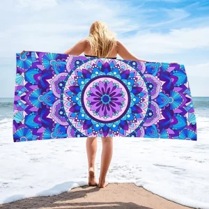 Cross Border Factory Direct Summer Beach Towel Ultra Fine Fiber Quick Drying Swimming Shawl Sun Protection Printed Pattern