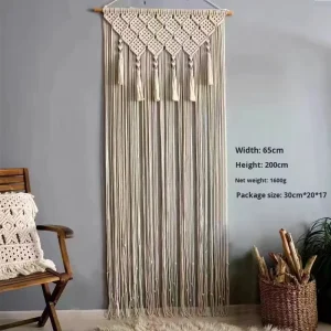 Cross Border Finished Product INS Nordic Hand Woven Candle Holder Tassel Decoration Cotton Rope Tapestry DIY Home Decoration