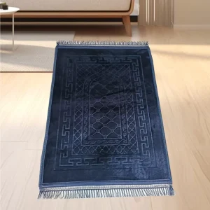 Cross Border Muslim Thickened 10mm Coral Velvet Embossed Washable Floor Mat Polyester Worship Mat Prayer Carpet Anti Slip