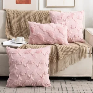 Cross-Border Quilted Embroidered Rabbit Fur Sofa Pillow Core Square Bedside Cushion for Office Backrest Home Use