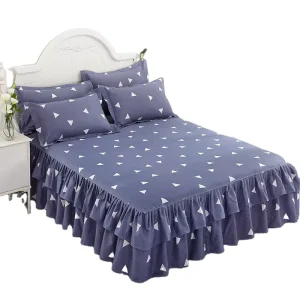Cross Border Supply Double Layer Lace Bed Skirt Three Piece Set