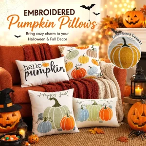 Cross-border Cartoon Anime Throw Pillow Cover Halloween Decor Nordic Style Embroidered Living Room Sofa Bedroom Cushion
