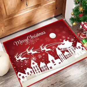 Cross border Christmas Carpet Door Mat Floor Mat Dirt resistant Non slip Bathroom Machine Washable