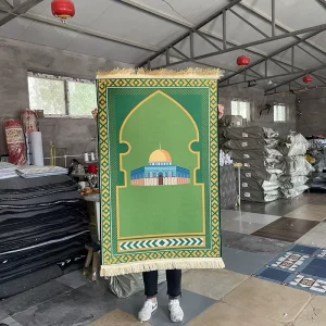 Cross border Crystal Velvet Printing Prayer Carpet Tassel Portable Prayer Mat Prayer Worshop Blanket