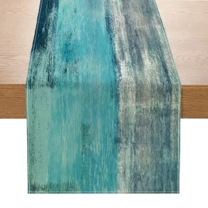 Cross border Customizable Tie Dye Style Printed Polyester Table Runner Home Decor European Retro Print Small Table Runner