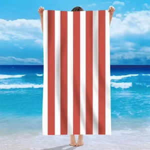 Cross border Double Sided Turkish Microfiber Rectangle Beach Towel Bath Towel Sand Free Portable Personalized Striped Pattern