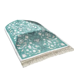 Cross border Drop shipping Thickened Slow rebound Foam Polyester Terylene Sea facing Prayer Rug Tassels Arched Design Prayer Mat