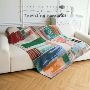 Cross border Foreign Trade Woven Decorative Tapestry Jacquard Brocade Fabric Abrasion Resistant Acrylic Thread Sofa Cover Wall