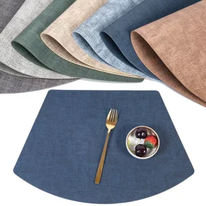 Cross border Modern Simple Solid Color PU Leather Waterproof Oil proof Anti scald Heat Insulation Pad for Restaurant Kitchen Mat