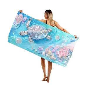 Cross-border New Arrivals ‘s Hottest Summer Beach Towels-Ocean Style Printed Pattern Quick-Drying Soft Skin-Friendly Beach