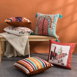 Cross border New style Moroccan Bohemian Home Sofa Cushion Throw Pillow American Modern Guesthouse Hotel Backrest Square