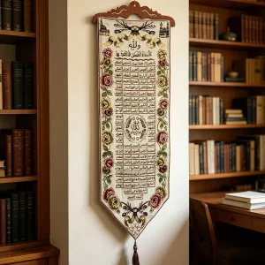 Cross border Southeast Asian Retro C Embroidered Brocade Tapestry Arabic Script Fringe Trimmed 95X33CM Rectangle Indoor Outdoor