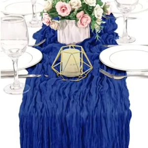 Cross border Voile Crinkle Bohemian Style Braided Solid Pleated Decorative Table Runner Tablecloth Wedding Party