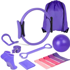 Cross border Yoga Mat & Pilates Ring 13 Piece Fitness Set Home Workout Equipment & Accessories for Beginners PP Material
