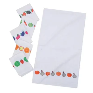 Cross-border for Waffle weave Printed Fruit pattern China Hot pressed Kitchen Dish Towels Tea Towels Kitchen Towels