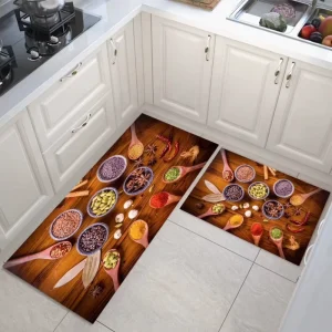 Crystal Velvet Kitchen Mat Non Slip Backing Washable Floor Rug for Home Bathroom Soft Anti Fatigue Standing Pad