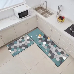 Crystal Velvet Kitchen Mat Non Slip Washable Floor Rug for Home Bathroom Laundry Room Soft Anti Fatigue Standing Pad Decor