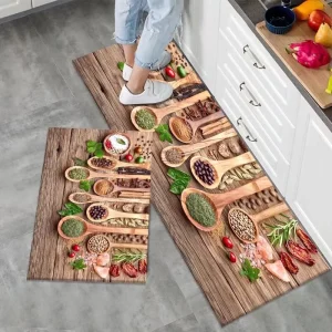 Crystal Velvet Kitchen Rug Soft Absorbent Floor Mat for Bathroom Sink Area Waterproof Non Slip Standing Pad Decor