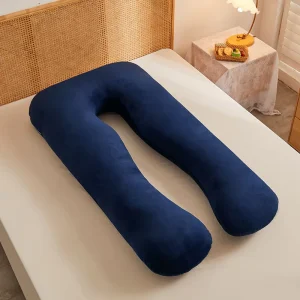 Crystal Velvet U Shape Body Maternity Pillow Full Body Support with Softness Relieves Sleep Issues Pressure for Pregnant Women