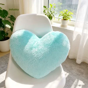 Cuddly Faux Fur Super Soft 3D Heart Shape Fluffy Polyester Filled Throw Pillow Cosy Warm Home Decor Gift Valentine’s Day