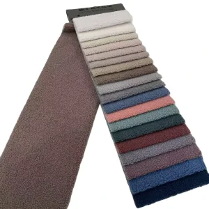 Curly Faux Fur Teddy Fleece Boucle Loop Fabric Knitted 100% Polyester Stretch Yarn Dyed Plain Medium Weight for Sofa