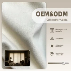Curtain Fabric 3.4m Width OEM&ODM Premium Blackout Long lasting Drapey Solid Color 100% Polyester Used for Hotel
