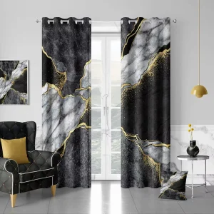 Curtain Living Room Bedroom Polyester Marble Custom Patterns 3D Printed Curtain