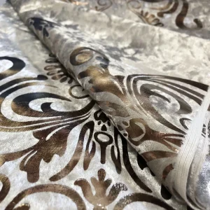 Curtain Stamping Ice 3D Embossed Flower Upholstery Fabric Home Textile Elegant Style
