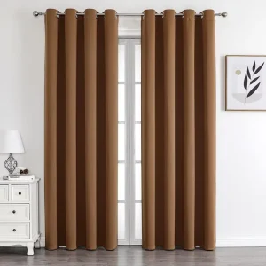 Curtains Bedroom Living Room Simple Style Classic Brown Blackout Extra Long Curtains