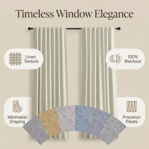 Curtains Home Office Use Polyester Linen Plant Pattern Customizable Light Classic Style Eco Friendly Grommet Left Right