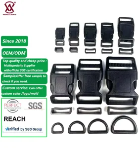 Curved Contoured Plastic Colorful Side Release Buckle Clasps Backpack Webbing Paracord Bracelet Pets Collar Strap Made POM