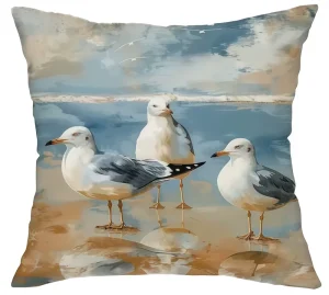 Cushion Cover Pillow Case Seagull Multi Color Throw Pillow Cover Decorative Cushion for Sofa Bed Home Decoration