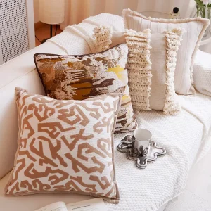 Cushion Covers for Sofa Bedroom Home Decor Neutral Boho Cushion Cover Set Abstract Jacquard Decorative Throw Pillows