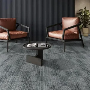 Cushioned Water Resistant Modular Carpet Tiles Blended Yarn Modern Office Floor Anti-Static Protection Eco-Friendly