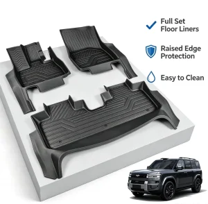 Custom 1:1 Molding TPE Rubber Car Foot Mats Full Set Full Surround Door Sill Wear Resistant Vehicle Interior Floor Liners