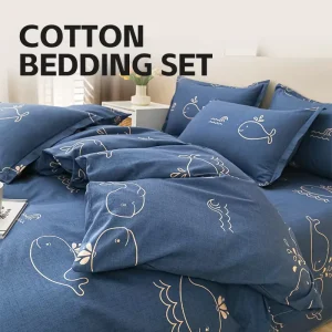 Custom 100% Cotton 4 Pcs Bed Sheet Bedding Set King Size Queen Size Full Sheets Sets Super Soft Luxury Printing Soft