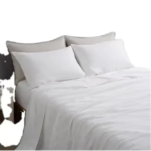 Custom 100% Cotton 400TC Hypoallergenic Bed Sheet Sets Modern Solid Breathable Cooling Flat Sheet Pillowcase for