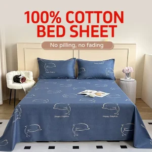 Custom 100% Cotton Bed Sheet Fitted Flat Sheets Bedsheets Sets Queen Size King Size Flat Sheets Queen Size Soft