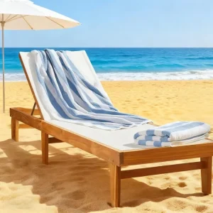 Custom 100% Cotton Fashion Stripe Super Absorbent Travel Premium Soft Beach Towel with logo
